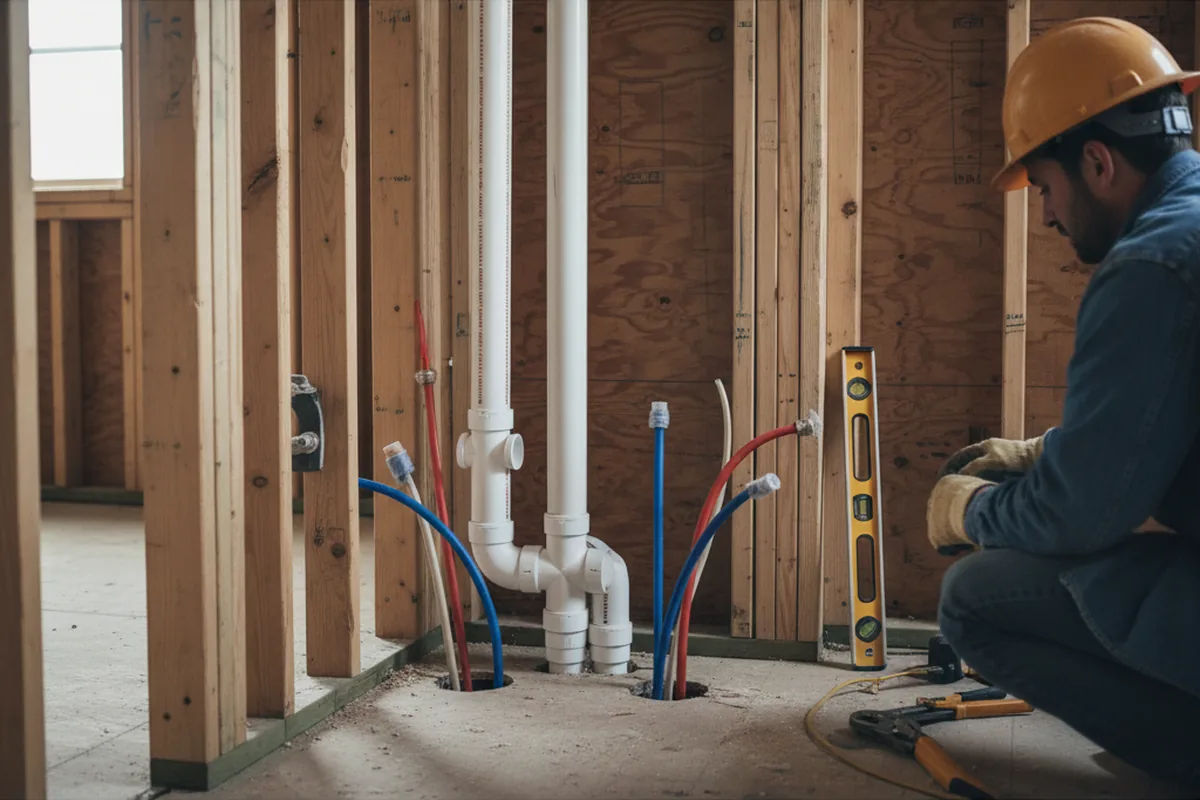 Drain and supply rough-in during Toilet Repair and Installation in Riverview